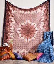 Psychedelic Tapestry Pink Minar Star Mandala Tapestrie