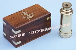 Brass Telescope with Wooden Box