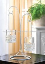 Twin Hanging Candle Holder in White Color