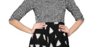 BLACK AND WHITE COTTON READYMADE TUNIC