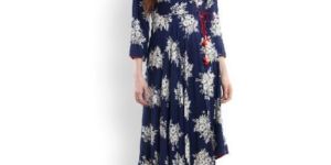TISSU BLUE RAYON ANGRAKHA KURTI