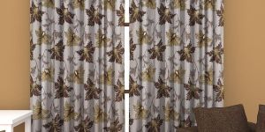 VASTRA VINOD KHAKI POLYESTER 2 PIECE DOOR CURTAINS