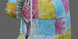 Georgette Lucknow Chikankari Linen Potli