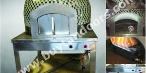 Gas-Wood Fired Pizza Oven In Mosaic Tiles