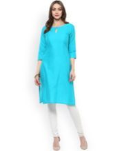 Firozi Cotton Plain Kurti