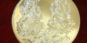 Gold Plated Laxmi Ganesh Coin with Shree Yantra