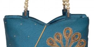 NHSB - 038 Ladies Bead Handle Silk Handbag