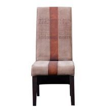 vintage Indian solid wood & genuine leather & Canvas High Back Dining Chair
