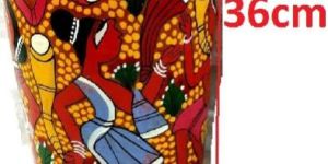 Eye-catching Handmade Terracotta POTCHIRA PAINTINGS design Vase