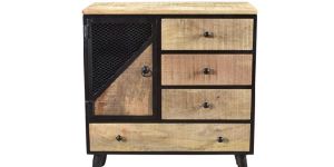 Iron Wooden Chest of Drawers Industrial Cabinets