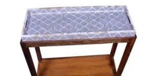 BONE CONSOLE TRAY ON WOODEN LEGS