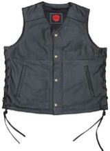 Biker Leather vest _ Black