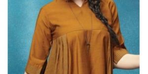 Brown Rayon Printed Western Wear