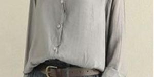 Grey Cotton Self Western Wear Shirt