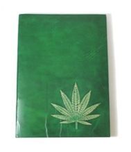 Hemp Leaf Green Color Handmade Leather Journal
