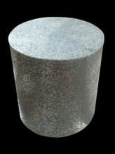 Wooden Embossed White Metal Round Stool