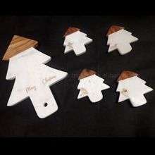 White Marble Wood Christmas Chopping Cutting Board