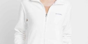 COLUMBIA OFF-WHITE FAST TREK II FULL ZIP FLEECE JACKET