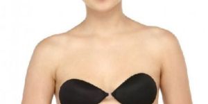 Self Adhesive Seamless Front Closure Black Invisible Stick on Backless Strapless Bra