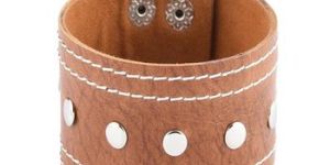 Brown Doom Arranged Mens Leather Bracelet