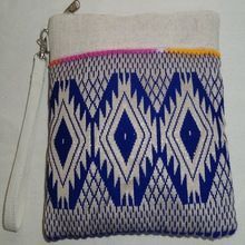Jacquard with Jute And Pom Pom Lace Pouch