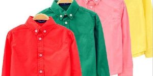BOYS SOLID COTTON CASUAL SHIRTS