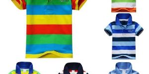 BOYS STRIPED COTTON POLO T-SHIRTS