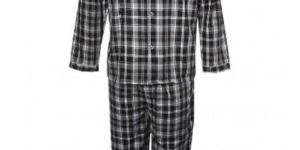 MENS BLACK CHECK PAJAMA SET