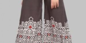 Grey Printed Rayon Palazzo