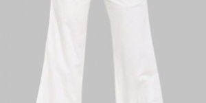 White Plain Cotton Straight Pant