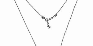 Black Spinel Gemstone 925 Silver Bar Necklace for Womens