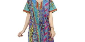 Cotton Floral Print Sleeves Nightie