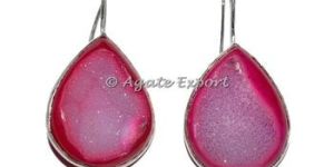 Red Onyx Druzy Earrings