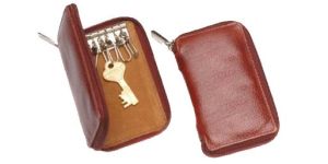 Brown Color Genuine Leather Key Ring