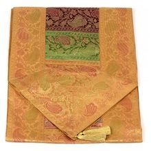 Stripe Design Yellow Border Colour Silk Table Runner