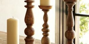 Wood Brown Color Candle Holder