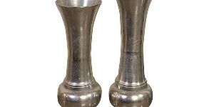 Rough Silver Metal Floor Vase