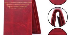 Genuine Leather Bifold RED Casual Wallet