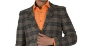 Grey LT-Khaki branded mens blazer