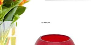 Red Glass Candle Tea Light Holder