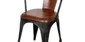 Industrial & vintage Black iron metal Dining Chair with arms