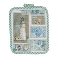 Coastal Lighthouse Shells and Coral Kitchen Pot Holder