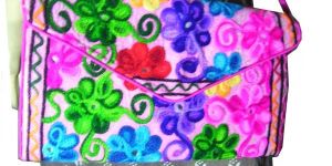 CASHMERE EMBROIDERY CLUTCH BAG