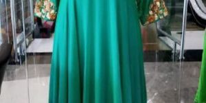 V Neck Zardosi Embroidered Gown