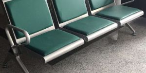Stainless Steel 3 Seater Waiting Chair with Cushion
