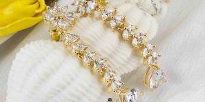 Ethnic Floral AD Drop Earrings