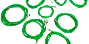 Vespa VBB / VLB / VNB / Super Sprint Complete Nylon Lined Friction Free Cable Kit Green