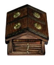 Wooden Hand Carved Coaster Hut
