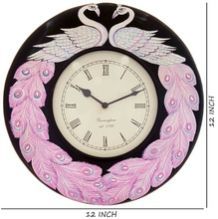 Handpainted Analog Wooden Wall Clock