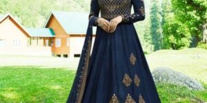 Navy Blue Designer Anarkali Salwar Suit